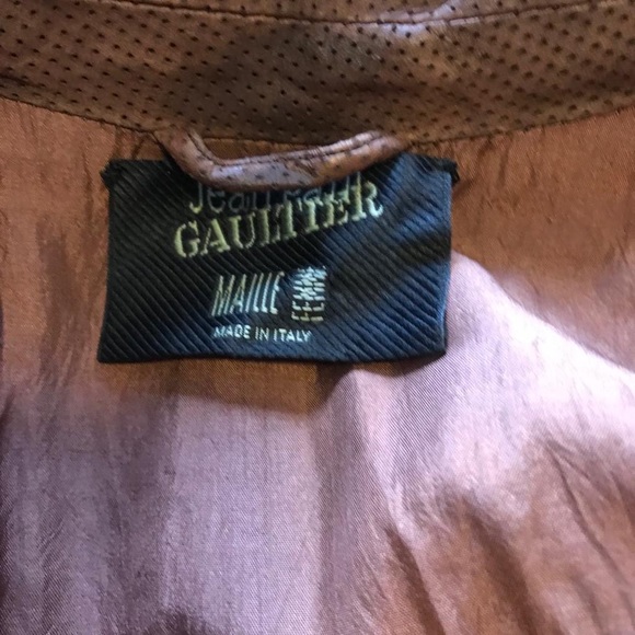 Jean Paul Gaultier embroidered brown jacket with leather detailing in sz S. - Picture 15 of 16